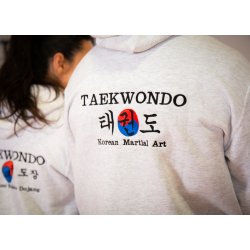 Hoodie med Taekwondo broderi